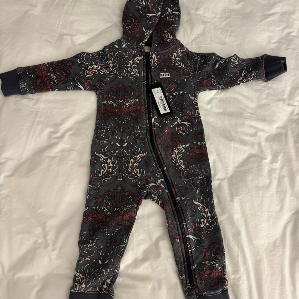 Kids One Piece in Navy and Red Pattern